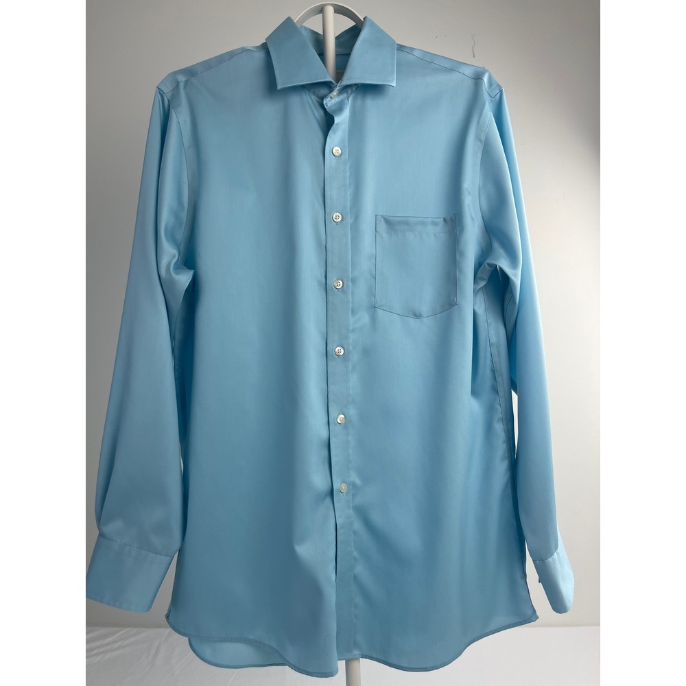 Michael Kors Mens Light Blue Non Iron Long Sleeve Dress Shirt 16 34/35